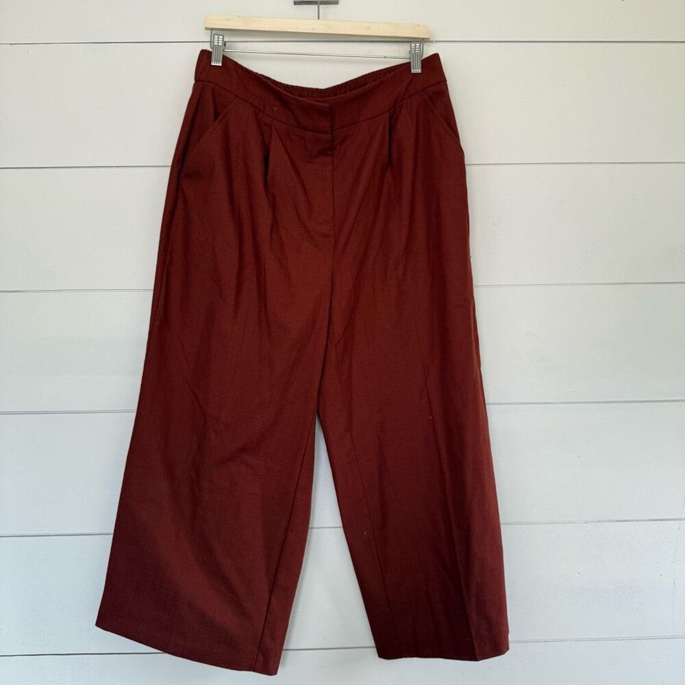 Nine West Women’s Large Rust Colored Wide Leg Crop Pants - Picture 1 of 5